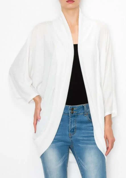 Price Meltdown Women's White Versatile Cardigan Made in USA