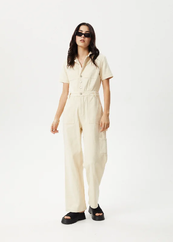 Hot Deal AFENDS Womens Mika - Carpenter Jumpsuit - Sand