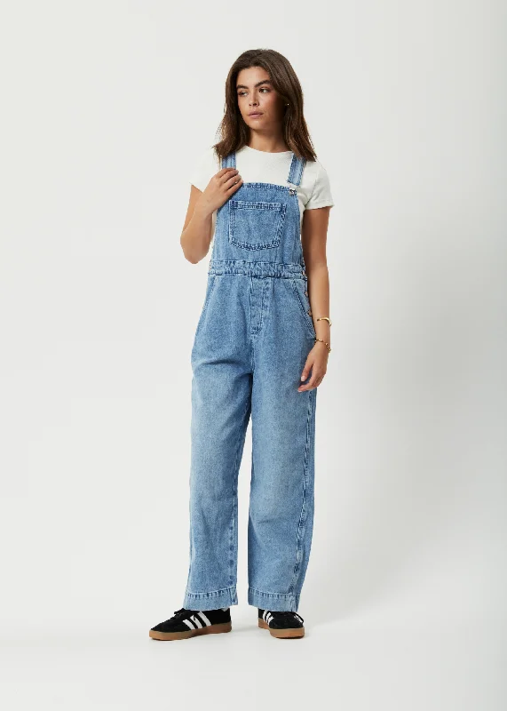 Instant Discount AFENDS Womens Louis - Denim Baggy Overalls - Worn Blue