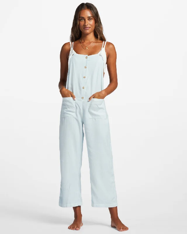 Special Price Beach Cruiser Wide-Leg Overalls - Light Chambray