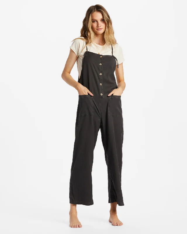 Unmissable Offer Beach Cruiser Wide-Leg Overalls - Off Black 1