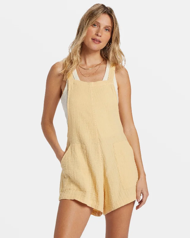 Today Only Beach Crush Romper - Pale Yellow