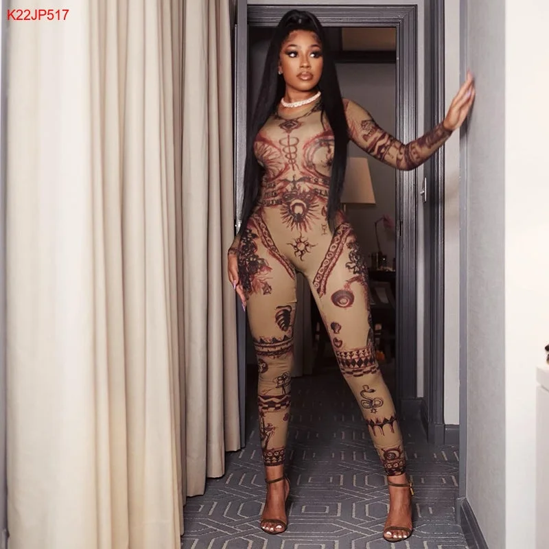 Stock Up and Save Bomblook K22JP517 Fall Graphic Print Zipper Bodycon Jumpsuit Long Sleeve Jumpsuits For Women 2022 Stock Up and Save Bomblook K22JP517 Fall Graphic Print Zipper Bodycon Jumpsuit Long Sleeve Jumpsuits For Women 2022
