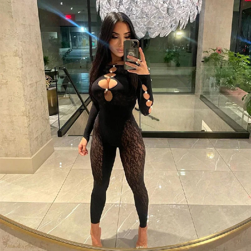Holiday Sale Bomblook LCJP36 2023 New Product Trend Mesh Cut Out Long Sleeve Party Club Wear Sexy Bodycon Jumpsuits For Women 2023 Holiday Sale Bomblook LCJP36 2023 New Product Trend Mesh Cut Out Long Sleeve Party Club Wear Sexy Bodycon Jumpsuits For Women 2023