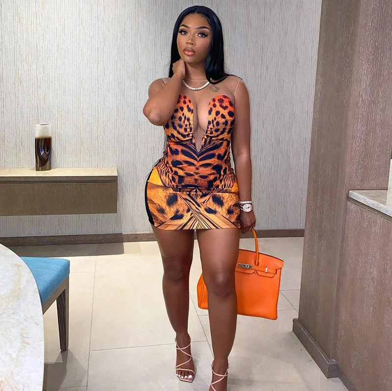 Weekend Deal Casual Sexy sleeveless bodycon jumpsuit fashionable printed patchwork short one piece women jumpsuits D10988
