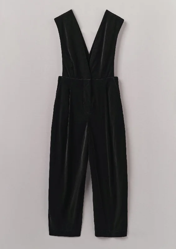 Daily Deals Cotton Velvet Pinafore Jumpsuit | Brown Slate