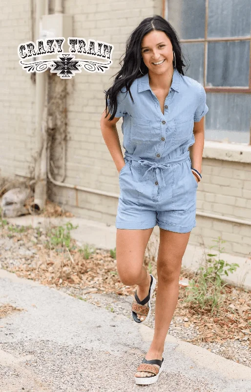 Year-End Sale Daisy Denim Romper