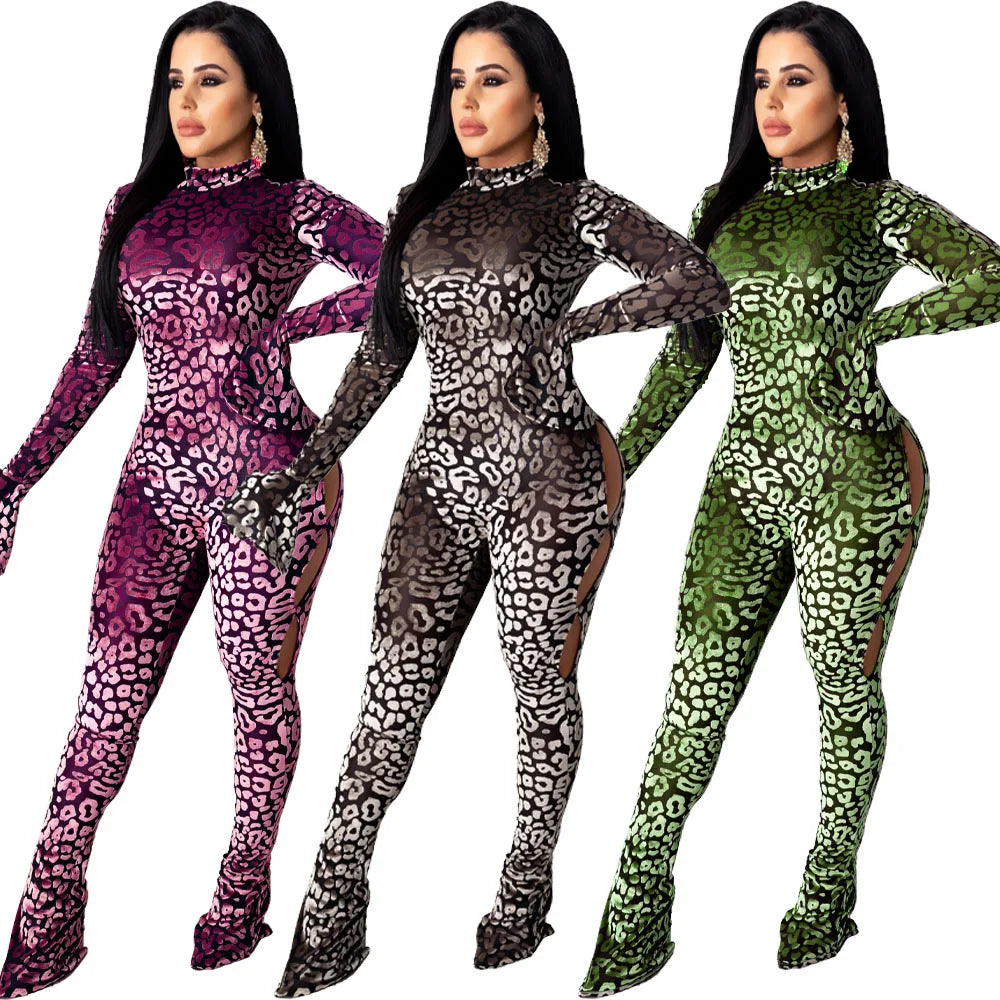Exclusive Offers Fall Women Playsuit Printing Ladies Body Suit Women Y2K Sexy Hollow out Rompers & Jumpsuits with Flare Sleeve Exclusive Offers Fall Women Playsuit Printing Ladies Body Suit Women Y2K Sexy Hollow out Rompers & Jumpsuits with Flare Sleeve