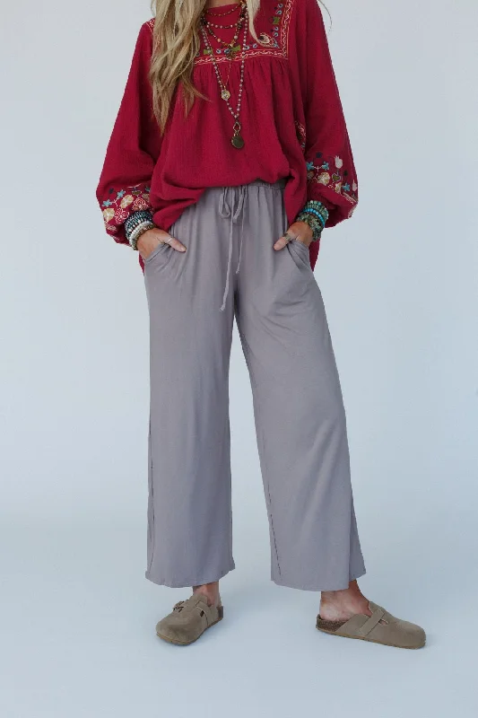 Price Cut The Nest Forever Comfy Drawstring Wide Leg Pants -  Light Mocha