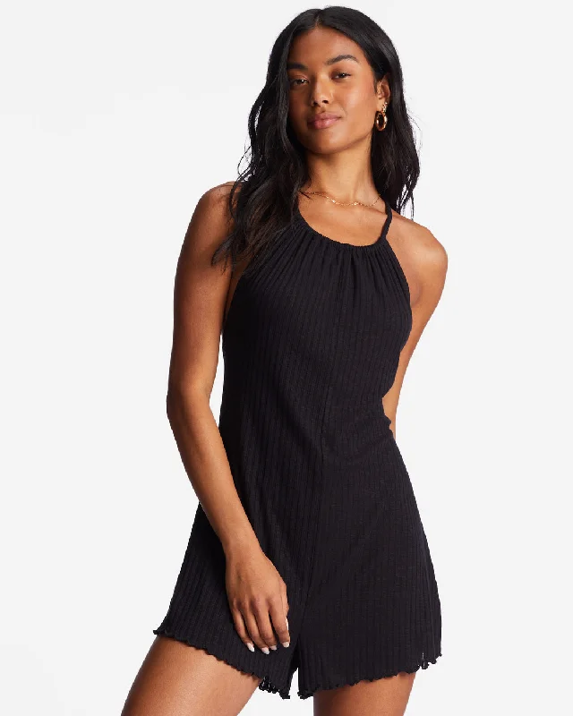 Super Bargain High Surf Romper - Black Pebble
