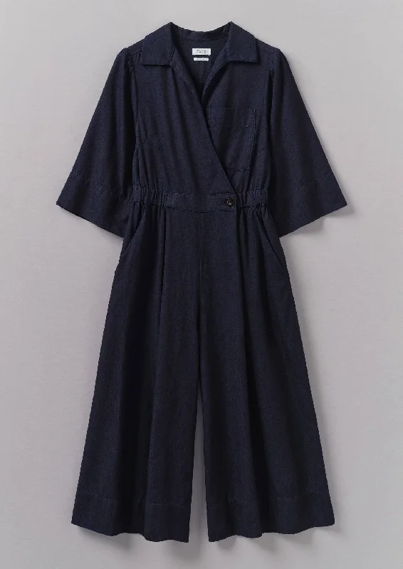 Early Access Indigo Twill Culotte Jumpsuit | Indigo