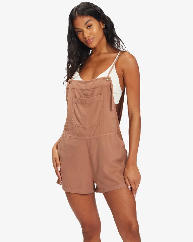 New Arrival Out N About Overalls Romper - Nutmeg