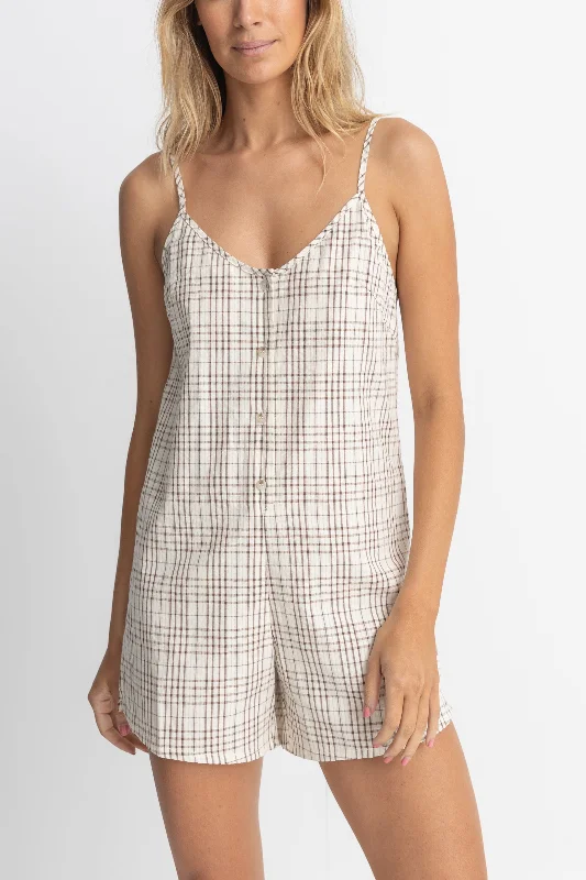 Big Discounts Rumi Check Romper Natural