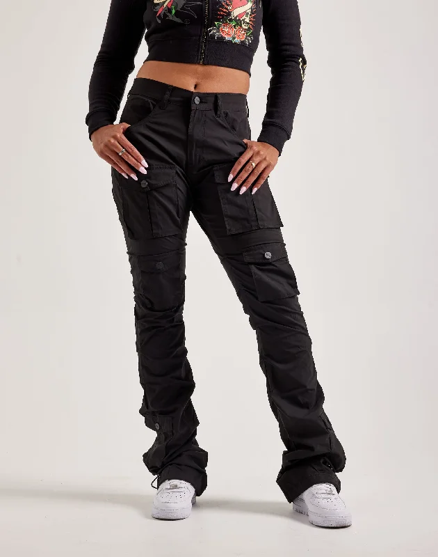 Time-Limited Offer Smoke Rise Stacked Nylon Cargo Pants