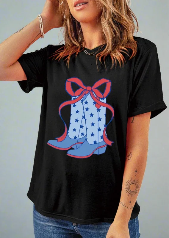 Extra Savings Boot and Bows Short Sleeve T-Shirt