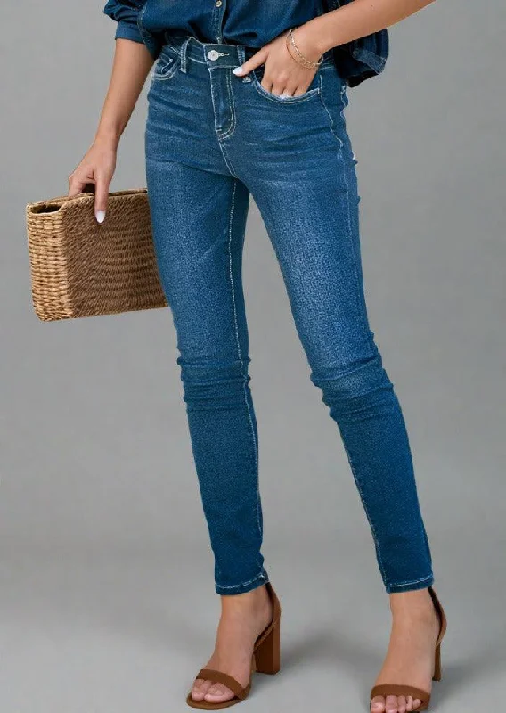 Price Smash Buttoned Skinny Jeans with Pockets