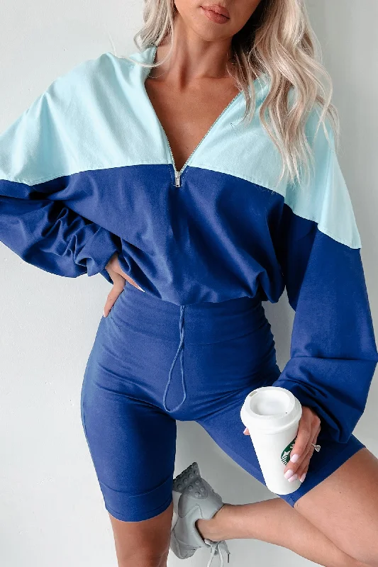 Price Drop Alert Feeling The Burn Athleisure Set (Royal Blue/Baby Blue)