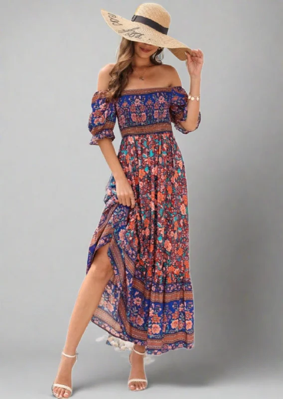 Weekend Special Floral Flounce Sleeve Midi Dress