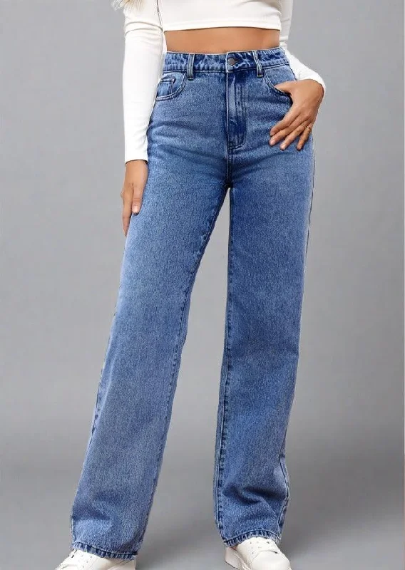 Crazy Deals High Waist Straight Cut Jeans