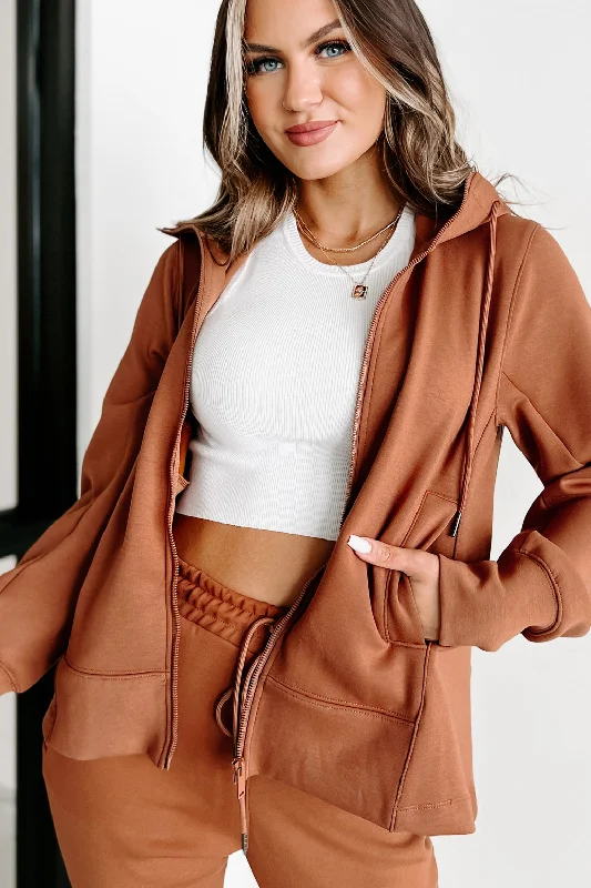 Deep Discounts Keep Moving Hooded Active Jacket (Camel)