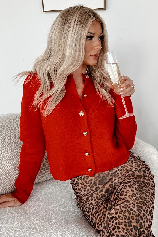 Major Savings Posh Presentation Buttoned Cardigan (Red)