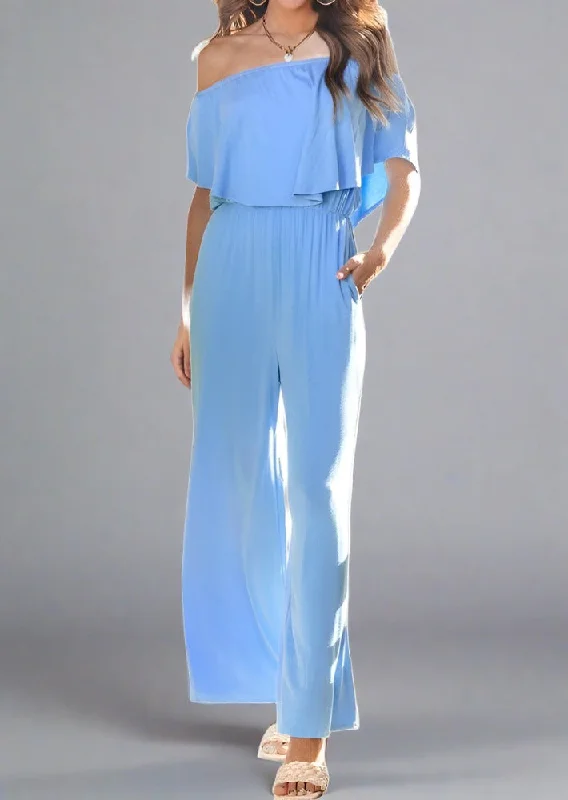 Blowout Sale Ruffled Off-Shoulder Jumpsuit