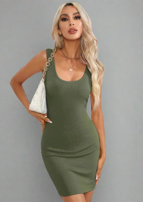 Value Deals Scoop Neck Sleeveless Bodycon Dress
