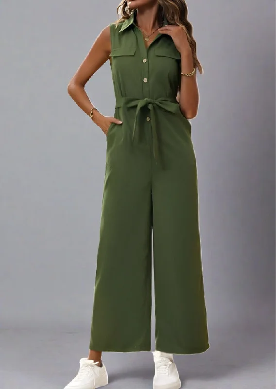 Bargain Bin Tie Waist Sleeveless Wide Leg Jumpsuit