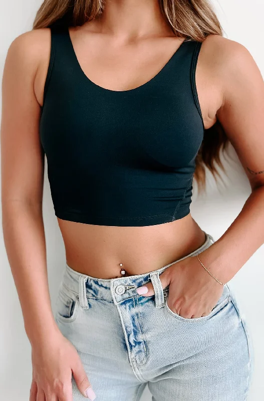 Take Advantage Victory Lap Cropped Active Top (Black)