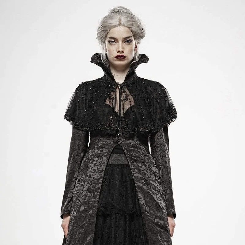 Incredible Offers Women's Goth O-Neck Mesh Sleeveless Little Cloak