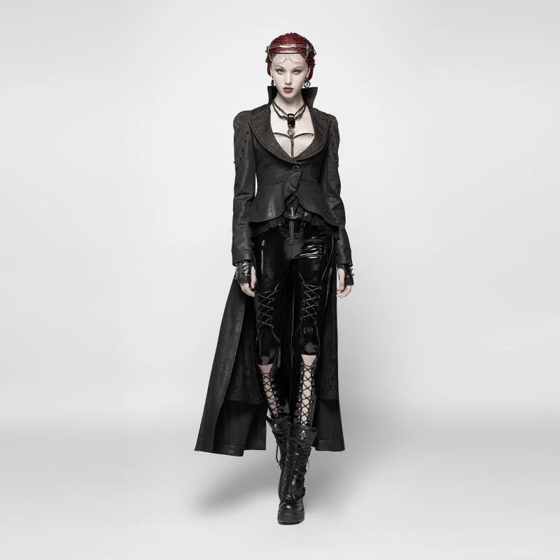 Can't Be Beat Women's Goth Victorian High-Low Tail Coat