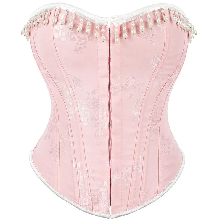 Closeout Women's Gothic Beaded Lace-up Overbust Corset
