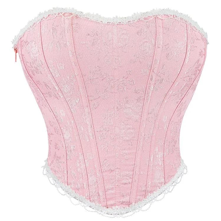 Final Clearance Women's Gothic Floral Embroidered Lace-up Overbust Corset
