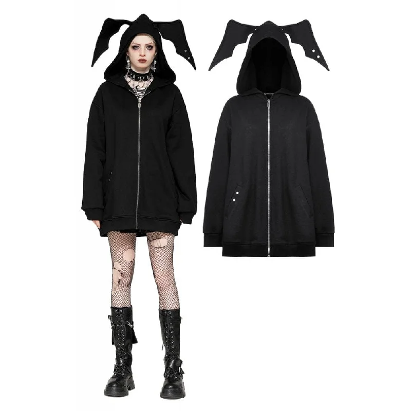 Act Fast Women's Punk Batwing Zip Hoodie
