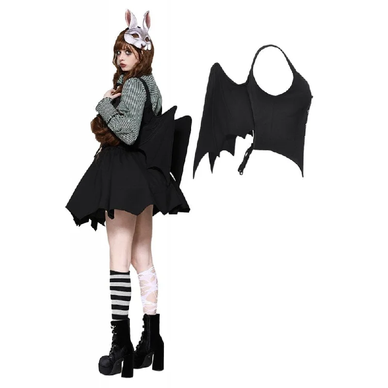 Closeout Sale Women's Punk Lace-up Buttons Back Batwing Vest