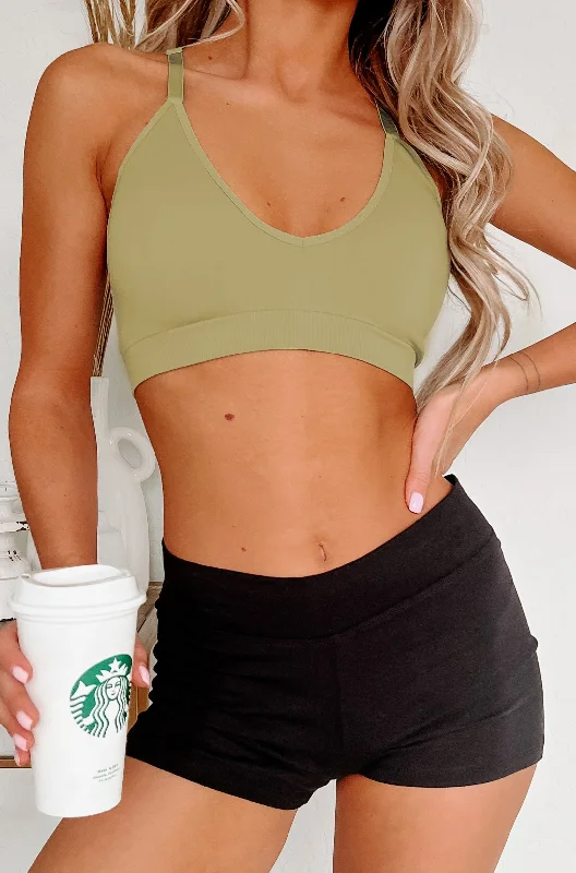 Unbeatable Prices Work It Girl Padded Racerback Sports Bra (Green)