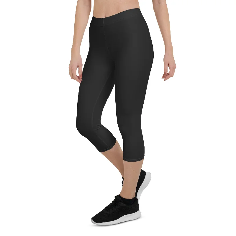 Dark Charcoal Black Capris