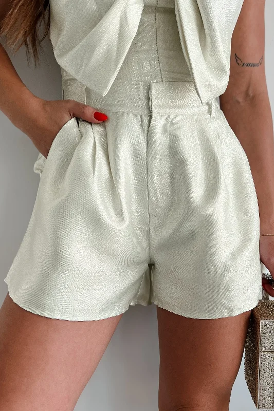 While Supplies Last DOORBUSTER Made To Shine Glittered Shorts (Cream)