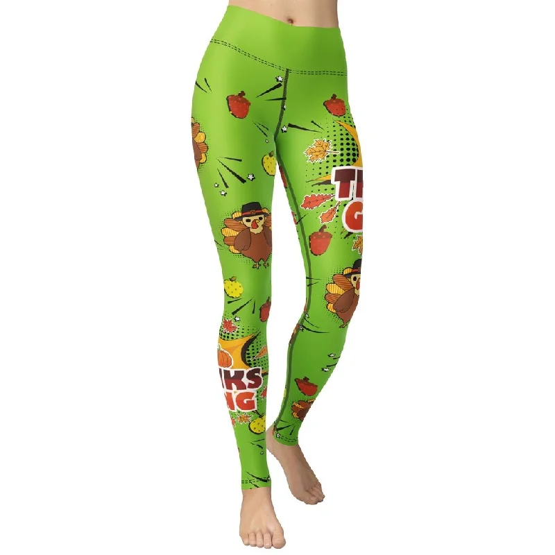 Huge Discounts Pop Art Thanksgiving Yoga Leggings