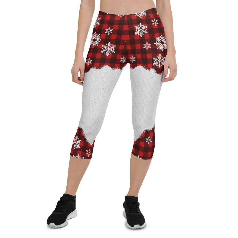 Snowy Plaid Perfection Capris