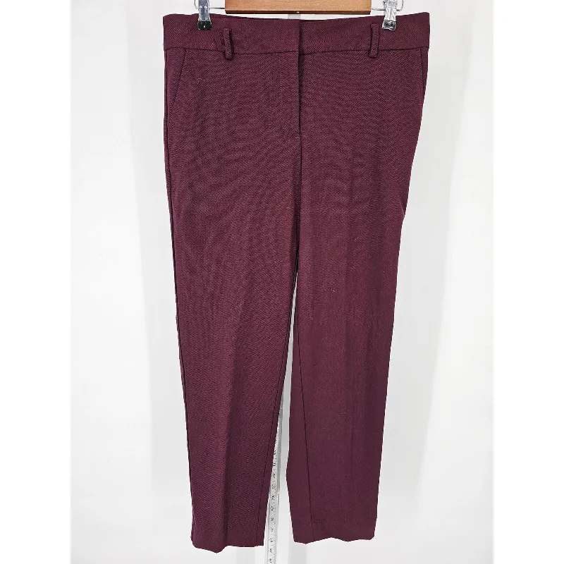 Ann Taylor LOFT Womens Sz 8 Slim Leg Dress Pants Wine Purple Formal