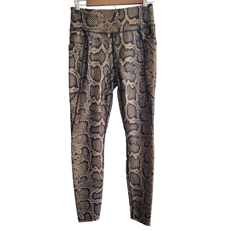 Markdowns Athletic Works Womens Sz S Compression Leggings Snakeskin Print Brown