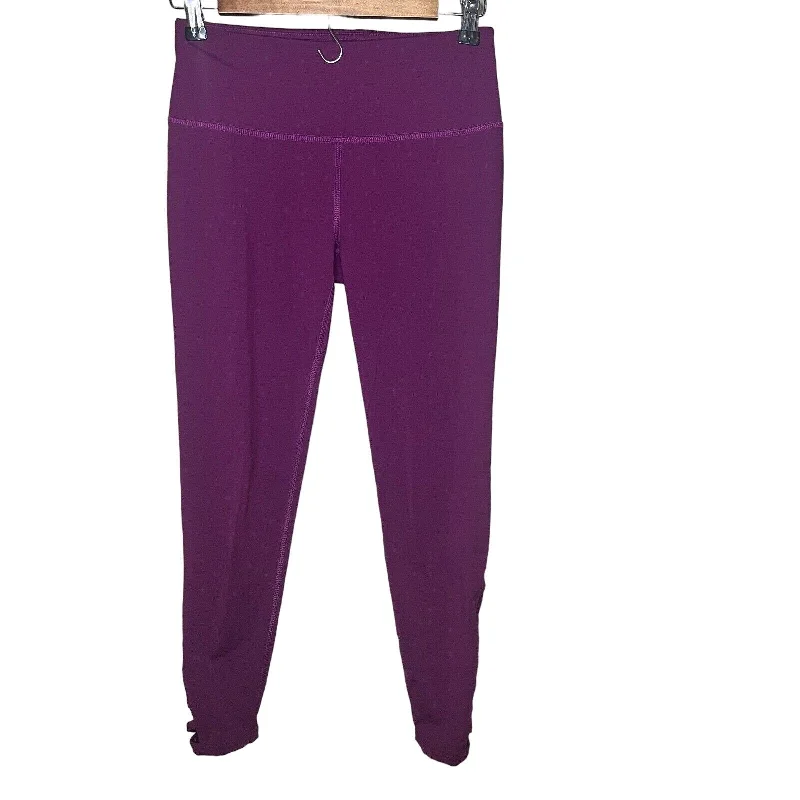 DSG Womens Sz S Athletic Yoga Pants Leggings Purple Strappy Ankle