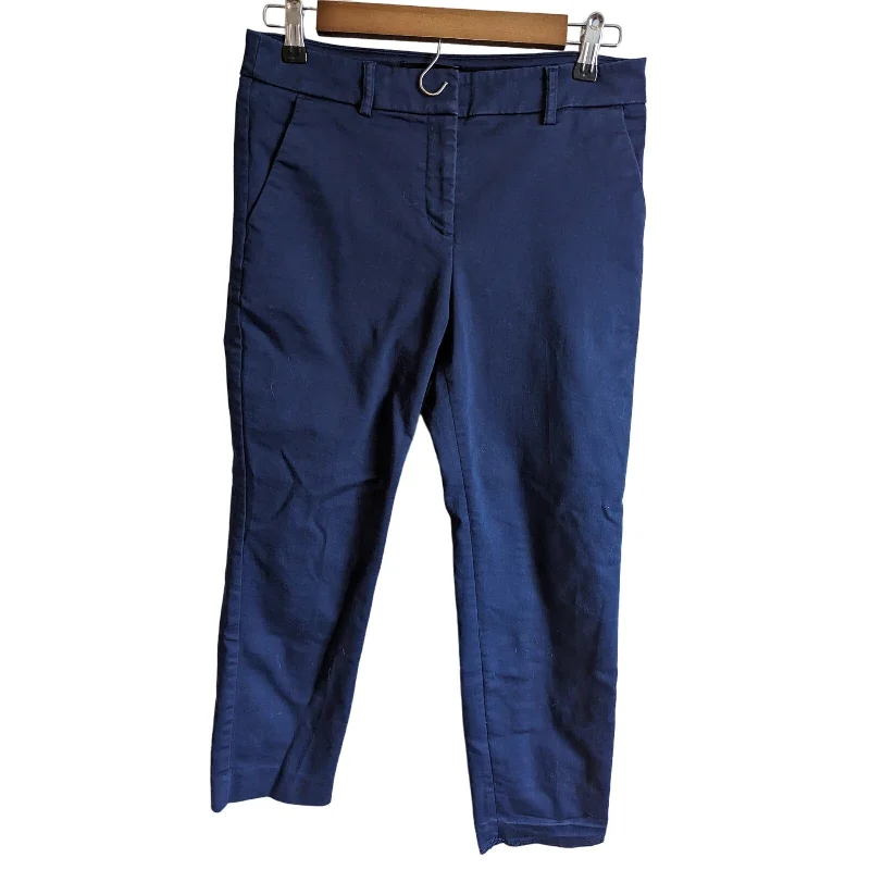 Act Now Express Womens Sz 4S Short Columnist Ankle Mid Rise Pants Blue Career