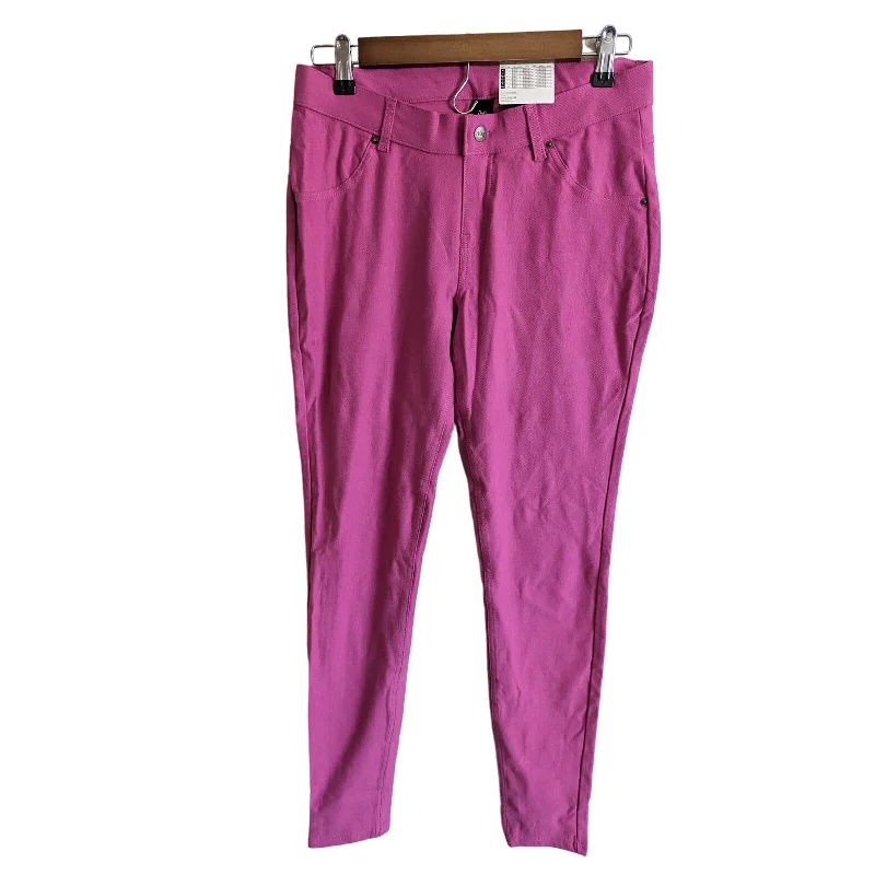 Discount Extravaganza HUE Womens Sz M Leggings Jeggings Purple Pink w/ Pockets NEW