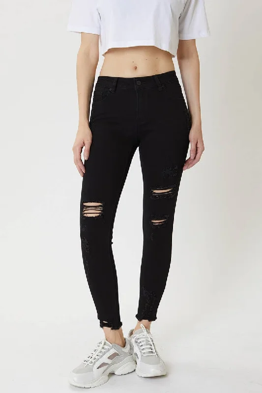 KanCan Distressed Black Skinnies The "Daria"