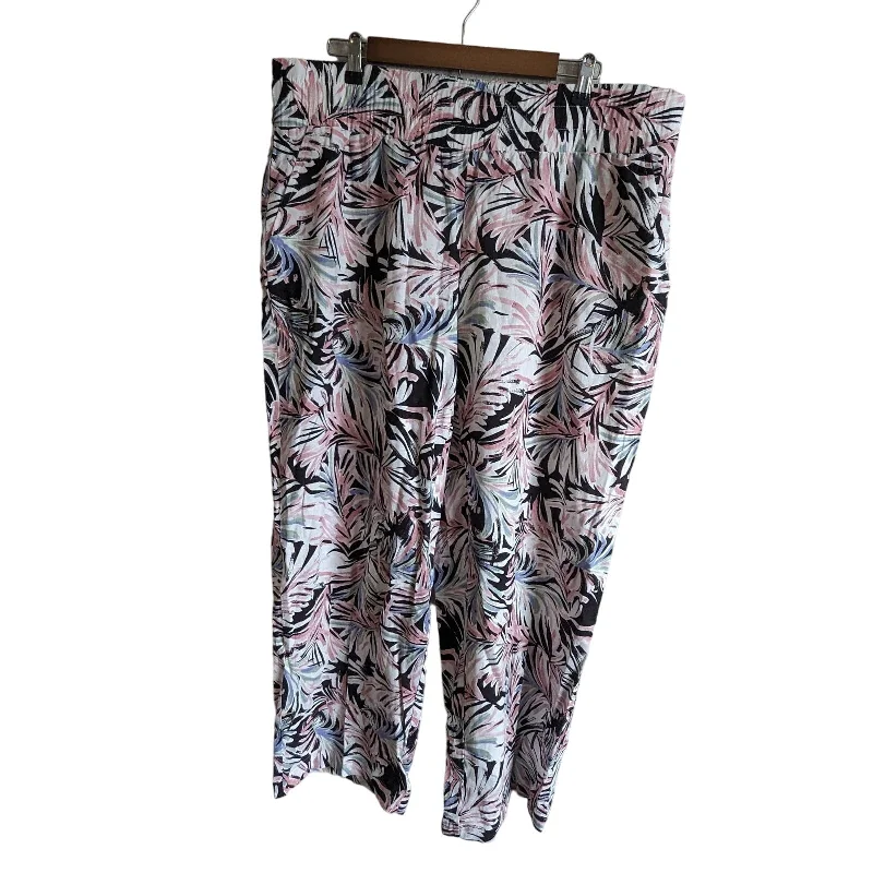 Big Savings Land N Sea Womens Sz XL Pull On Washable Linen Pants Floral Pink Black NEW Big Savings Land N Sea Womens Sz XL Pull On Washable Linen Pants Floral Pink Black NEW