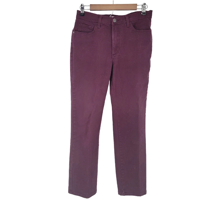 Closeout Lee Womens Sz 10 Short Straight Leg Ath The Waist Jeans Burgundy Red 10P