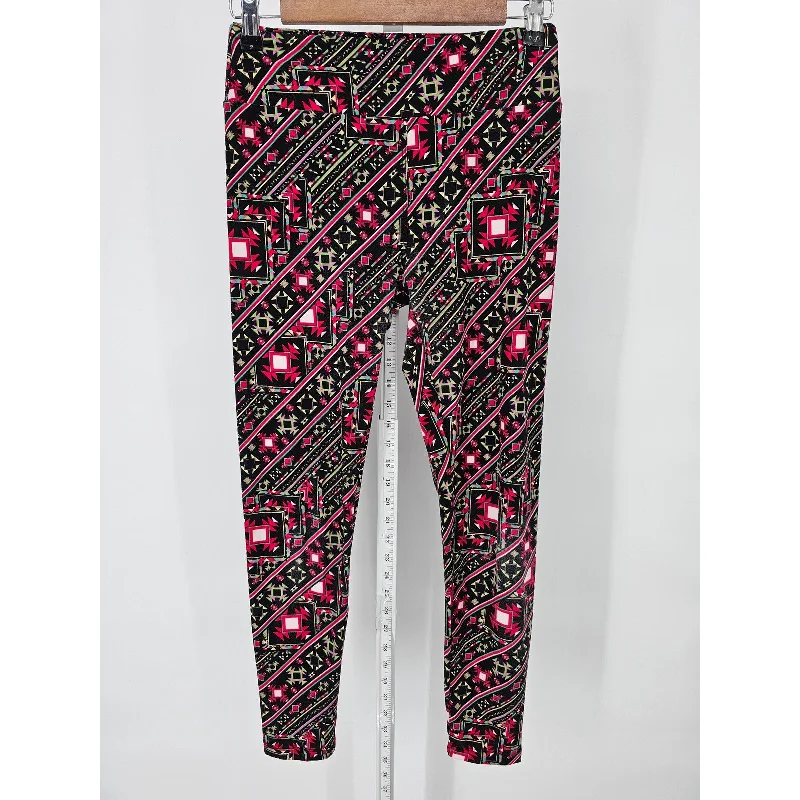 Lularoe OS One Size Womens Leggings Pink Black Aztec Print