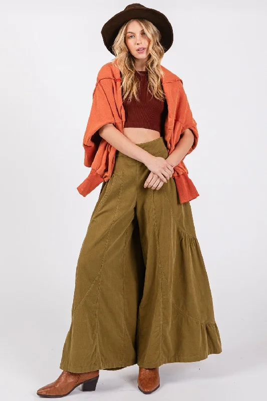 Last Chance SAGE + FIG High Rise Corduroy Wide Leg Pants
